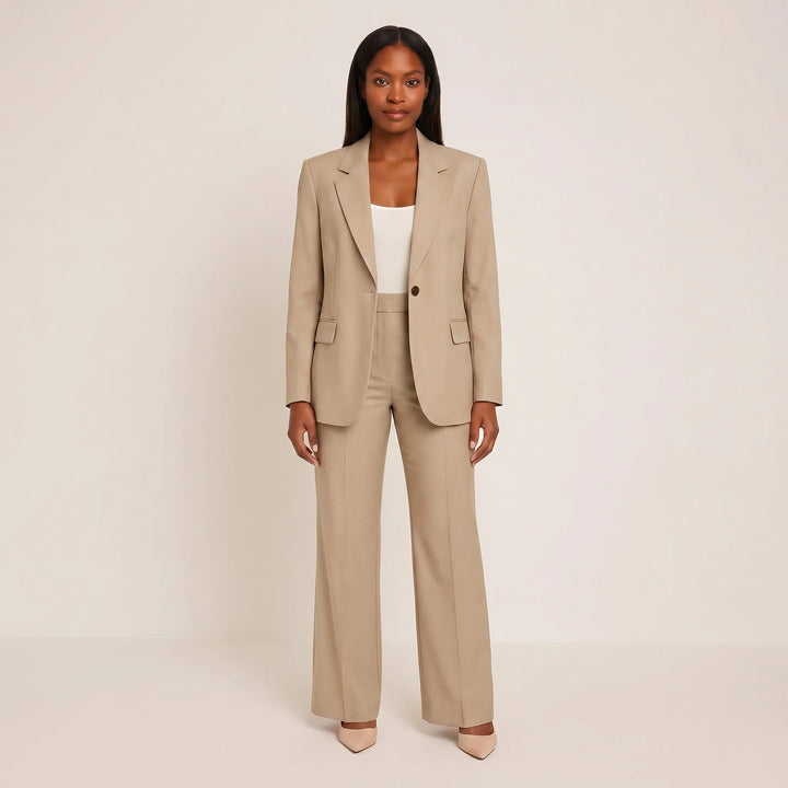 Women's 2 Piece Suit Set - Blazer and Flare Pants for Work