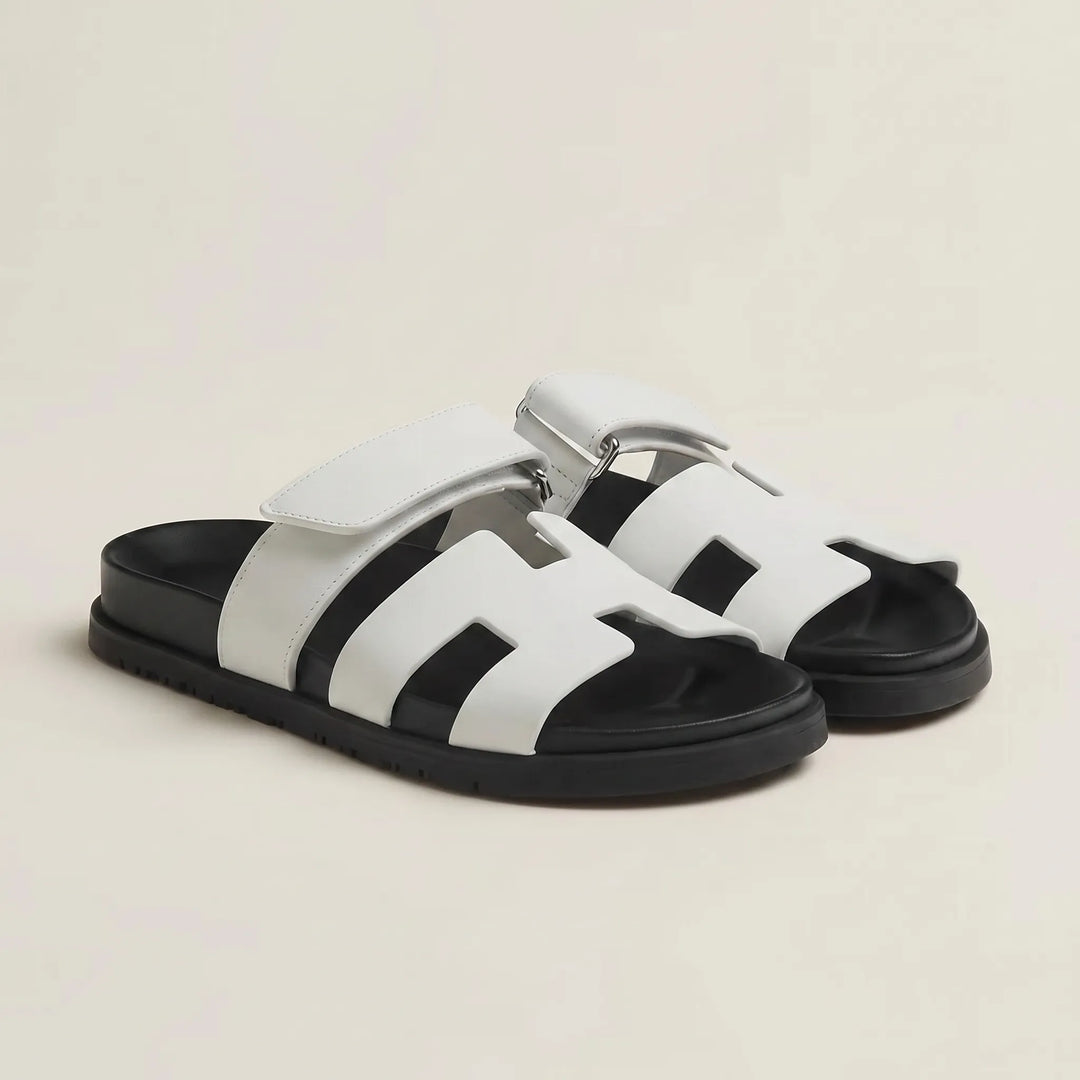 Women's Summer Slide Sandals - Adjustable Strap Flat Casual Open Toe