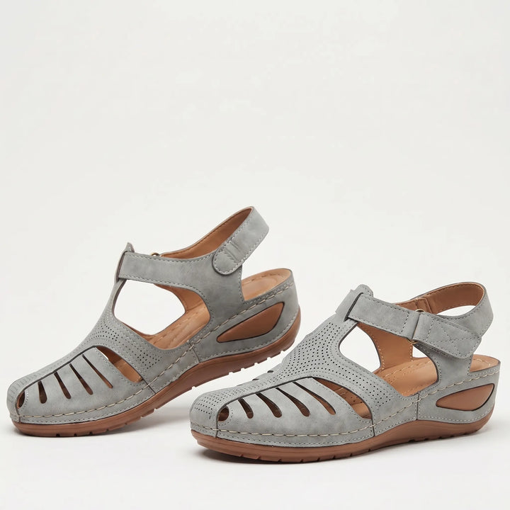 Women's Closed Toe Walking Sandals - Cutout Design for Summer