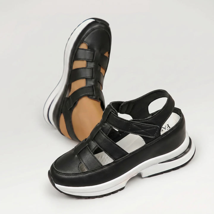Women's Platform Sneaker Sandals - Cutout Design for Summer