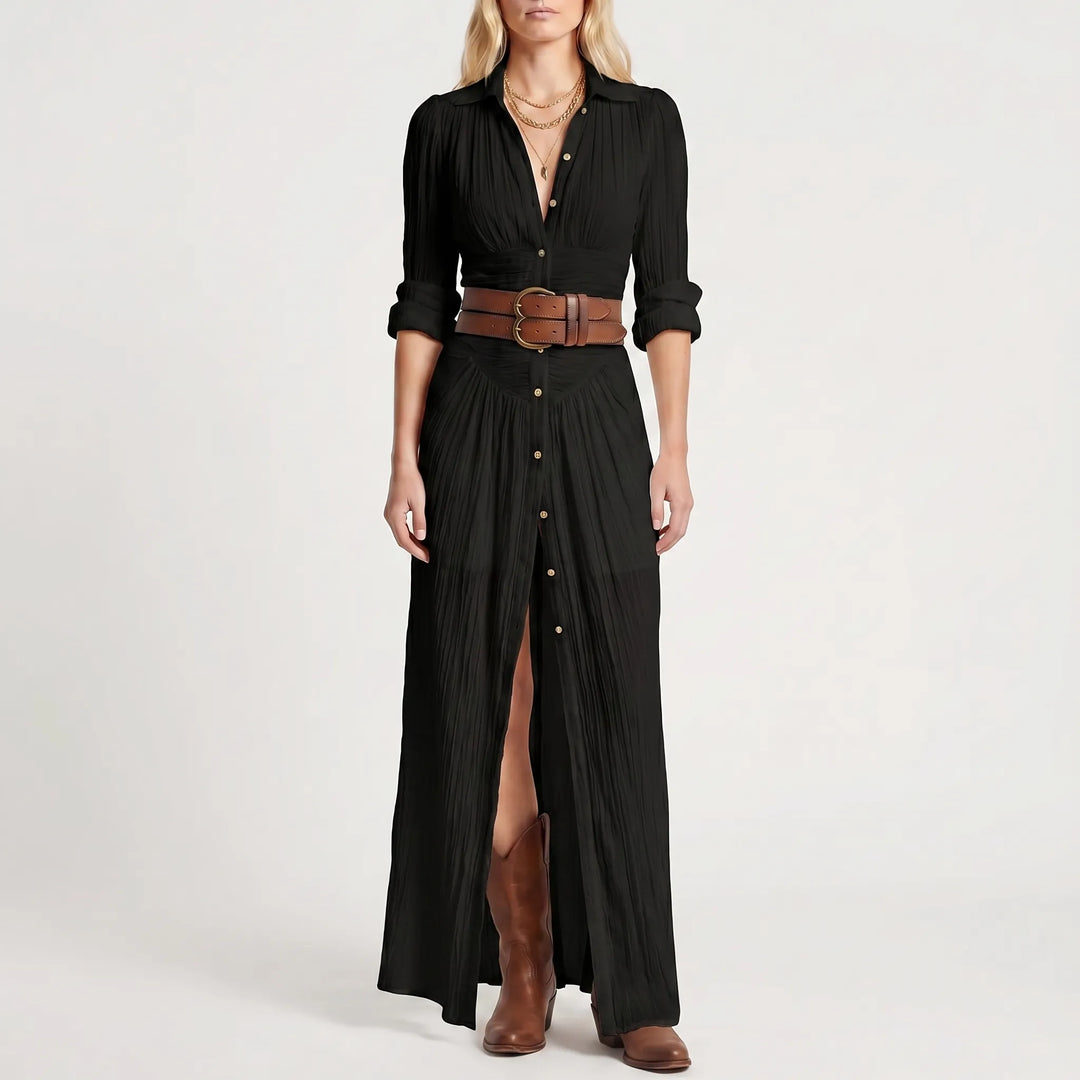 Women's Maxi Shirt Dress - Button Down Boho for Summer