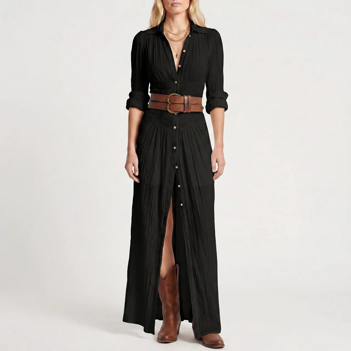 Women's Maxi Shirt Dress - Button Down Boho for Summer