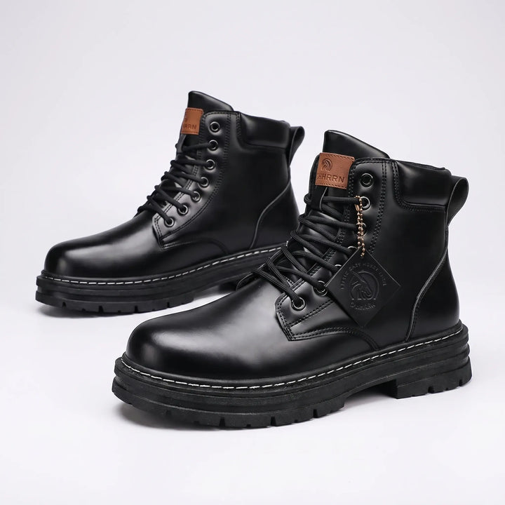 Men's Casual Lace Up Ankle Boots - Chunky Sole for Work