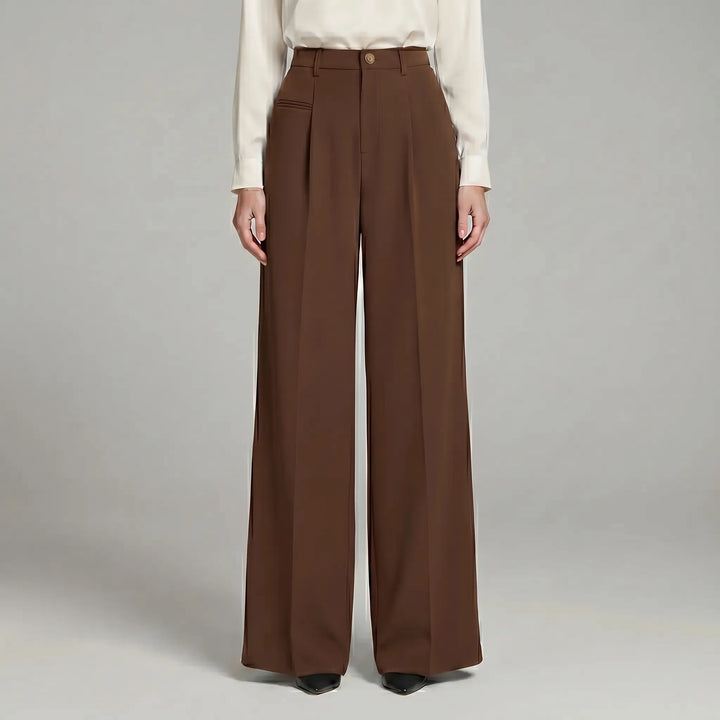 Women's Pleated Palazzo Pants Wide Leg - Casual for Summer