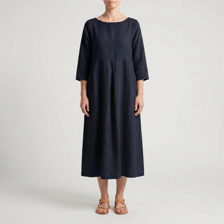 Women's Loose Fit Midi Dress - Swing Dress with Pockets