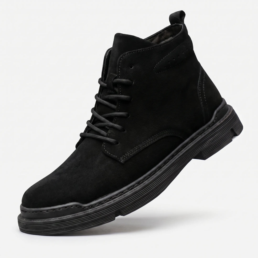 Men's Suede Lace Up Ankle Boots - Casual Shoes for Work