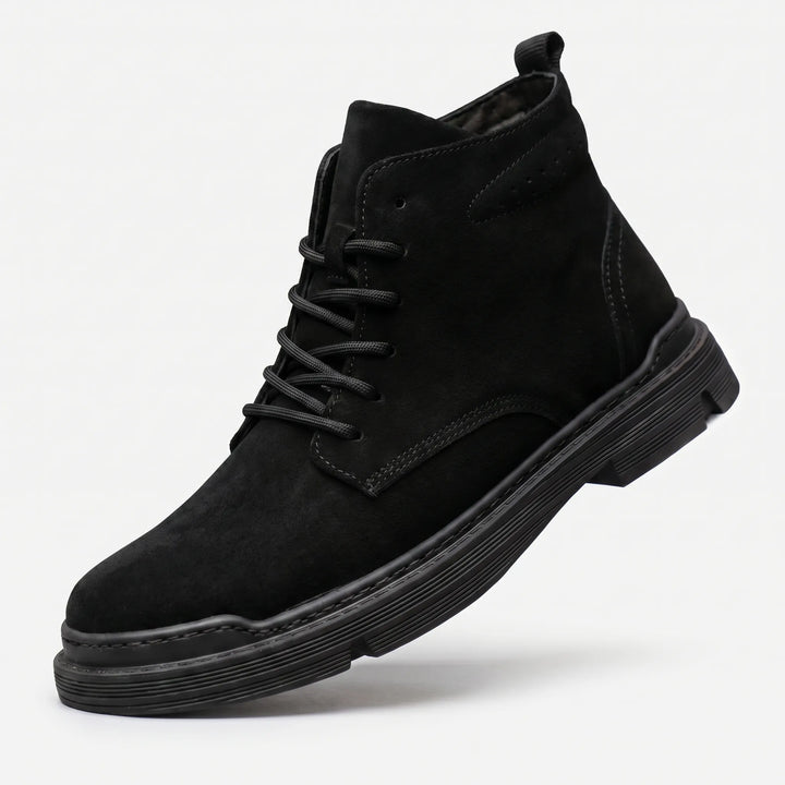 Men's Suede Lace Up Ankle Boots - Casual Shoes for Work