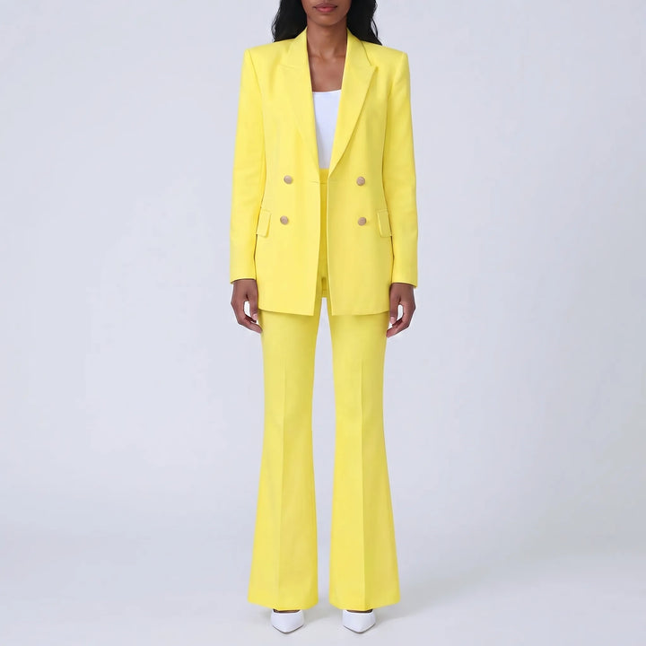 Women's 2 Piece Suit Set - Blazer and Flare Pants for Work
