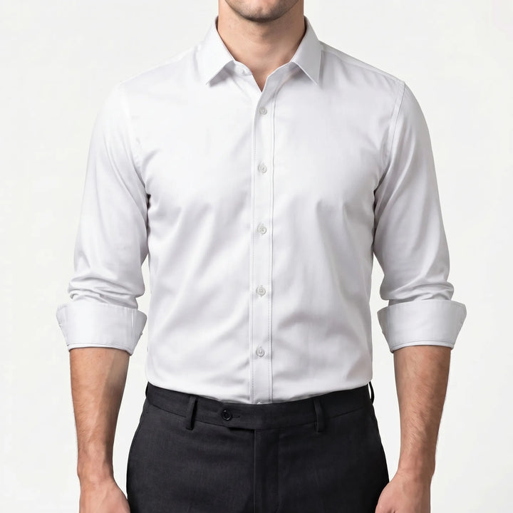 Men's Slim Fit Dress Shirt - Stretch Button Up for Work