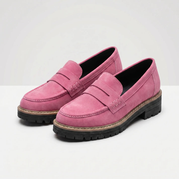 Women's Penny Loafers - Casual Slip On with Chunky Sole