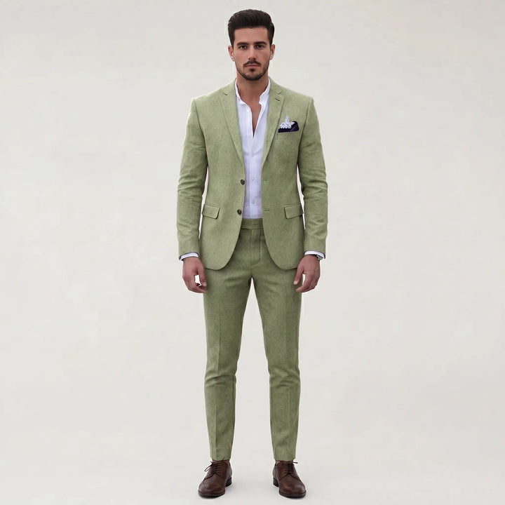 Men's Smart 2 Piece Suit Set - Slim Fit Blazer and Pants for Work