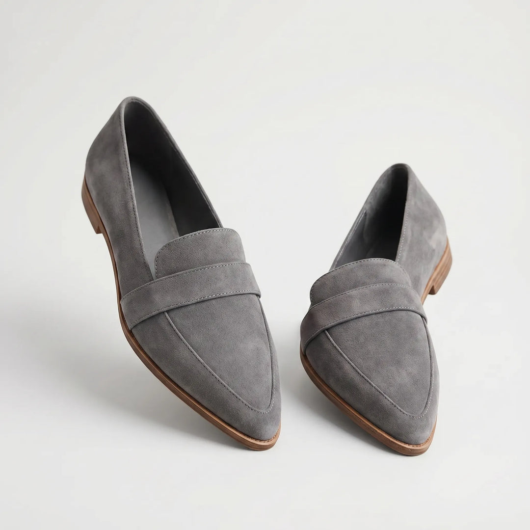 Women's Pointed Toe Loafers - Slip On Flats for Work
