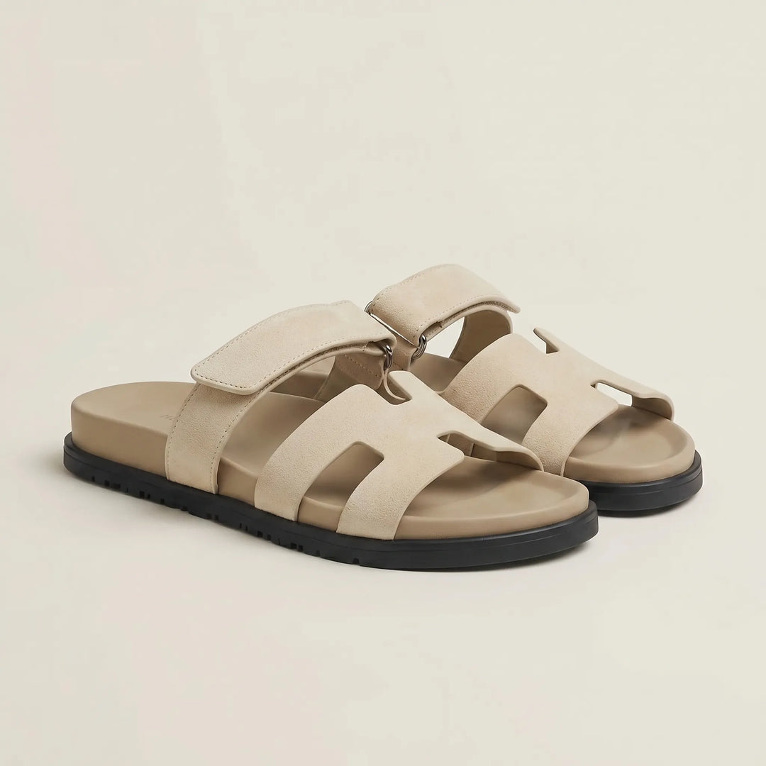 Women's Summer Slide Sandals - Adjustable Strap Flat Casual Open Toe