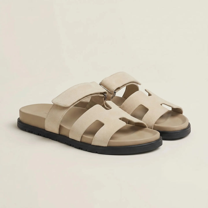 Women's Summer Slide Sandals - Adjustable Strap Flat Casual Open Toe