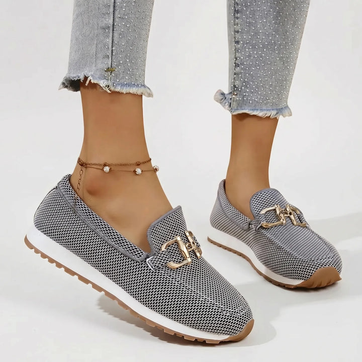 Women's Casual Slip On Loafers - Platform with Chain Detail