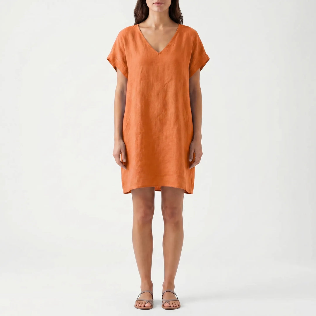 Women's Summer Wrap Midi Dress - Elegant V Neck Sundress