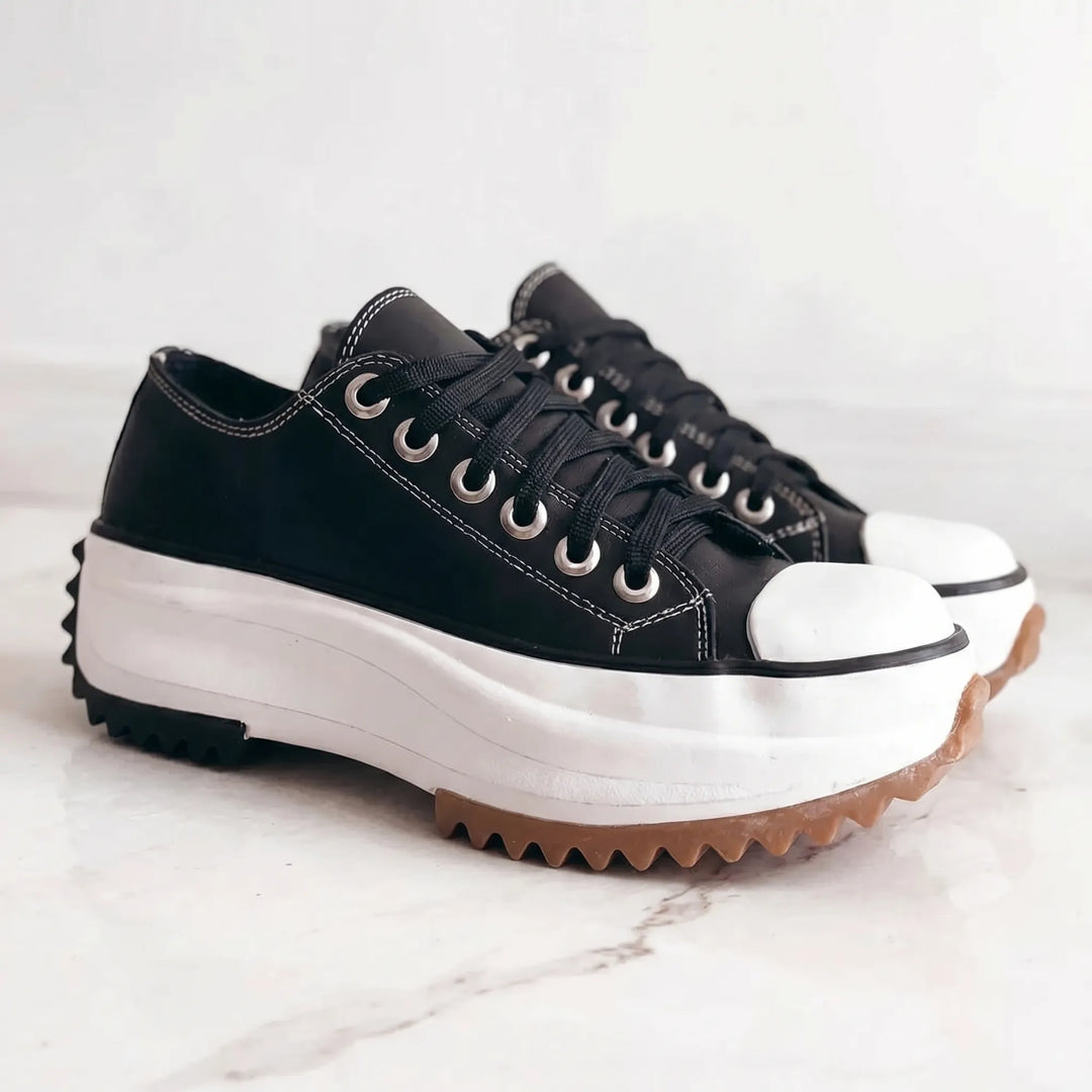 Women's Platform Sneakers - Lace Up with Chunky Sole
