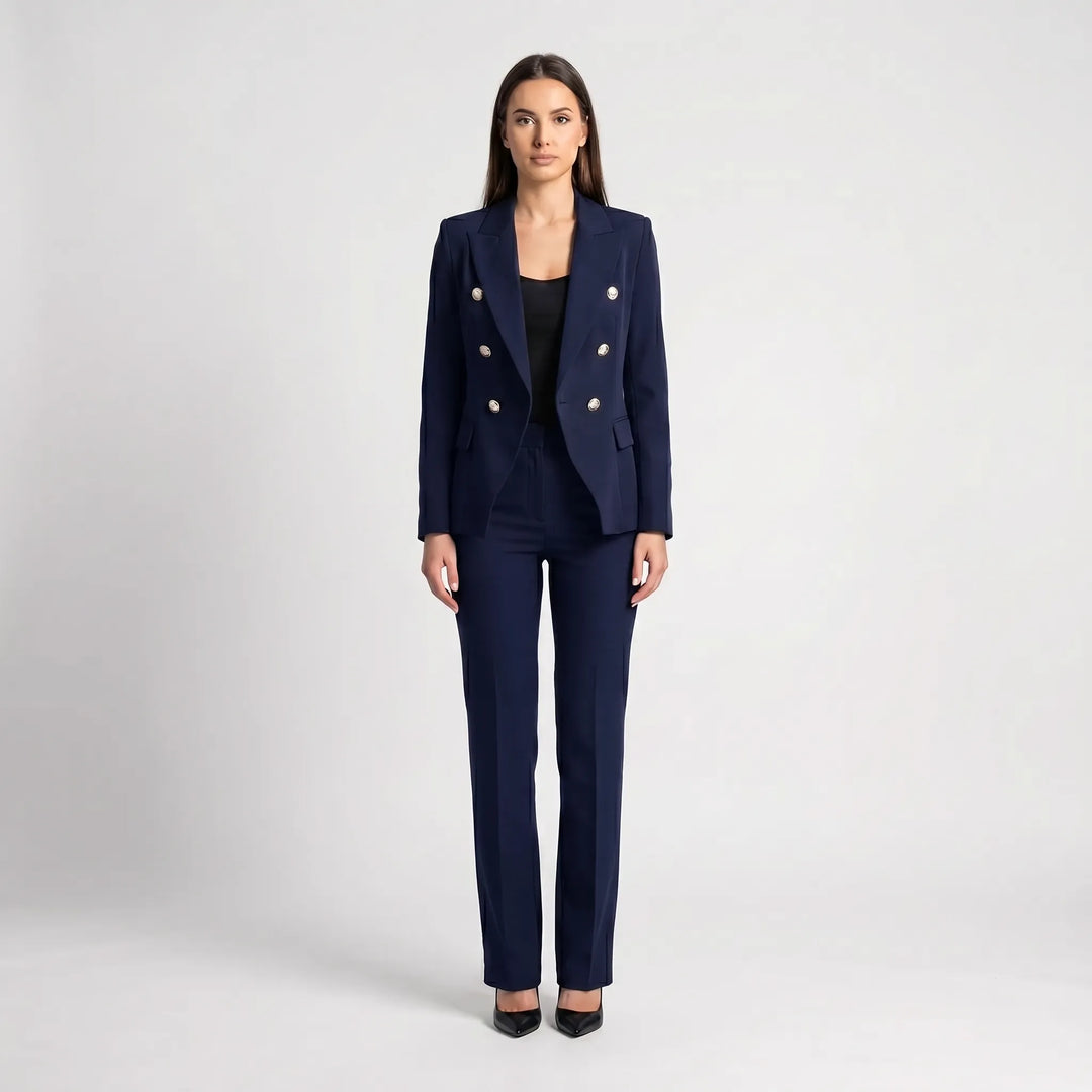 Women's 2 Piece Suit Set - Tailored Blazer and Pants for Work