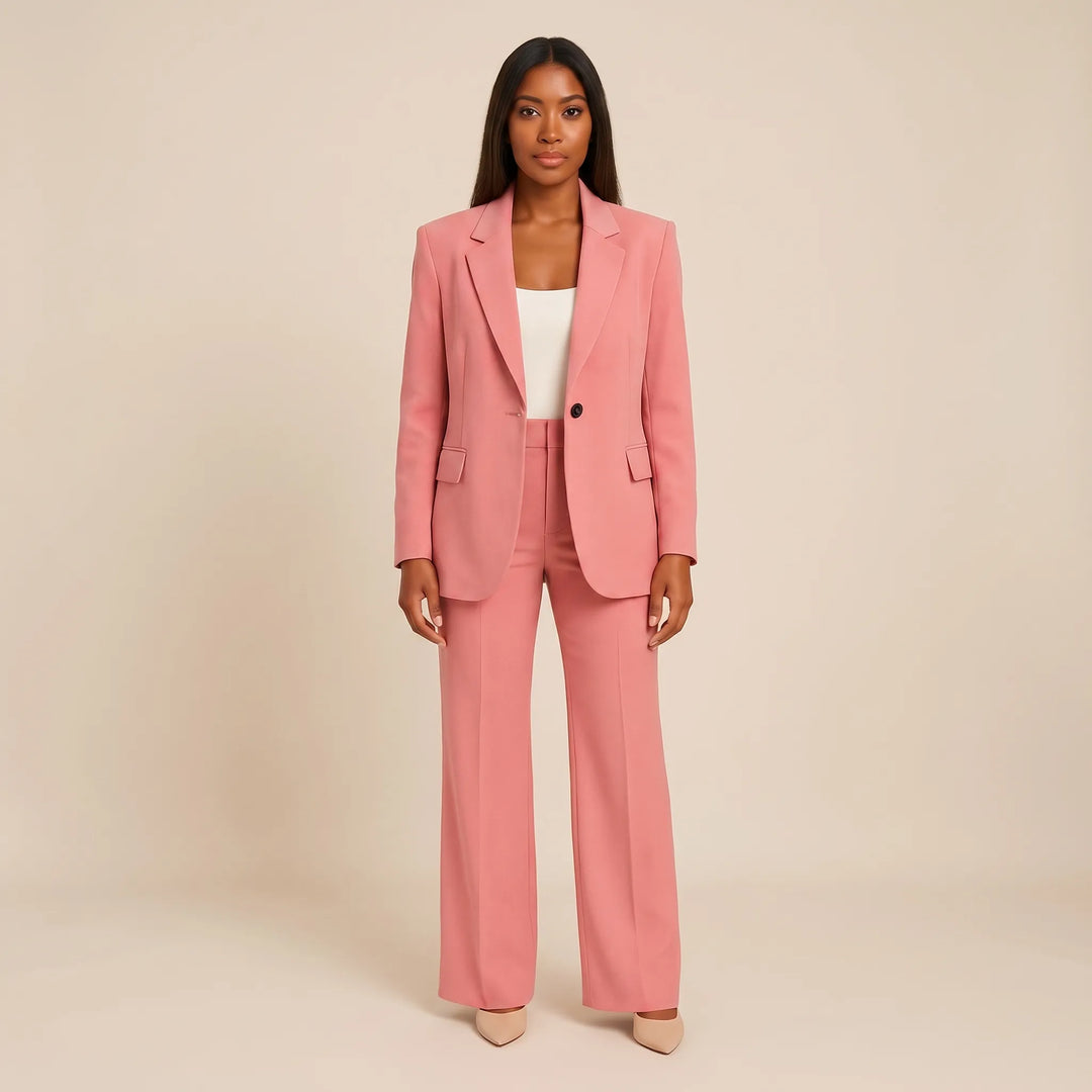 Women's 2 Piece Suit Set - Blazer and Flare Pants for Work