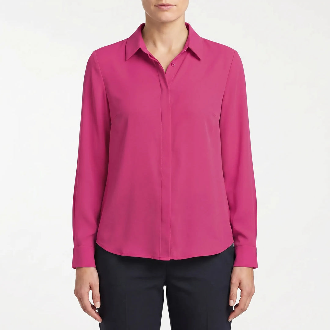 Women's Button Up Blouse - Collared with Long Sleeve for Work