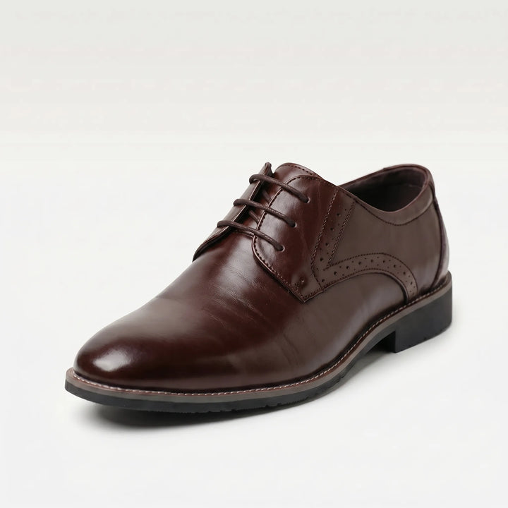 Men's Oxford Lace Up Shoes - Pointed Toe with Brogue for Work