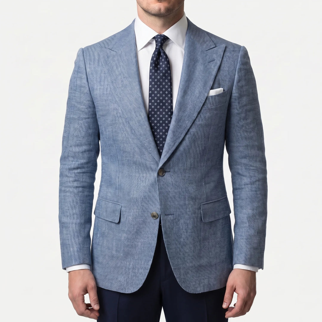 Men's Textured Blazer - Slim Fit with Two Button for Work