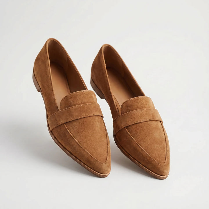 Women's Pointed Toe Loafers - Slip On Flats for Work