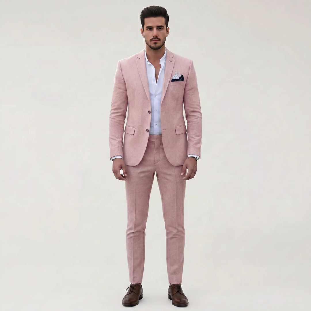 Men's Smart 2 Piece Suit Set - Slim Fit Blazer and Pants for Work