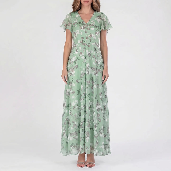 Women's Floral Wrap Maxi Dress - Elegant Summer Occasion