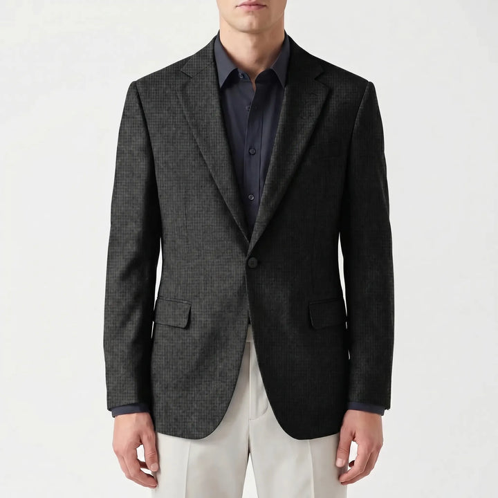 Men's Textured Blazer - Slim Fit with Single Button