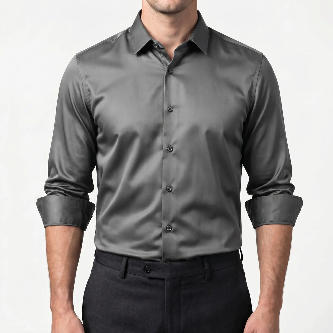 Men's Slim Fit Dress Shirt - Stretch Button Up for Work