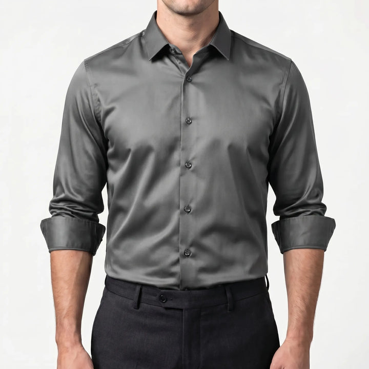 Men's Slim Fit Dress Shirt - Stretch Button Up for Work