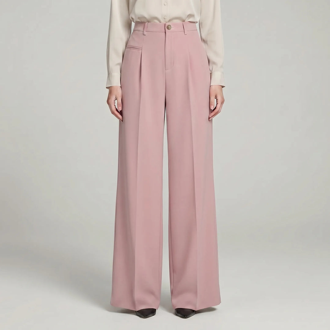 Women's Pleated Palazzo Pants Wide Leg - Casual for Summer