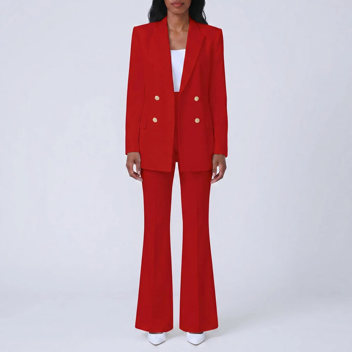 Women's 2 Piece Suit Set - Blazer and Flare Pants for Work