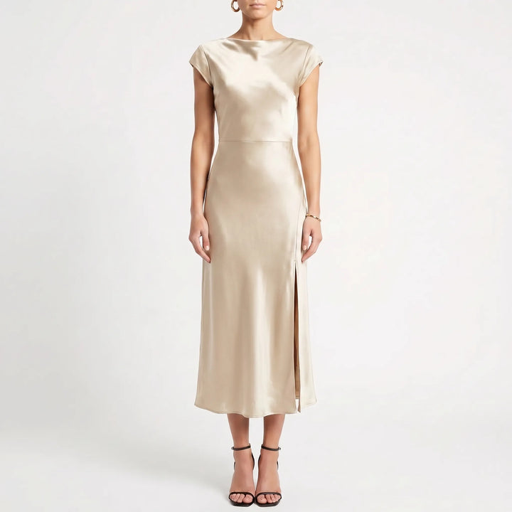 Women's Elegant Slip Midi Dress - Summer Cocktail Party