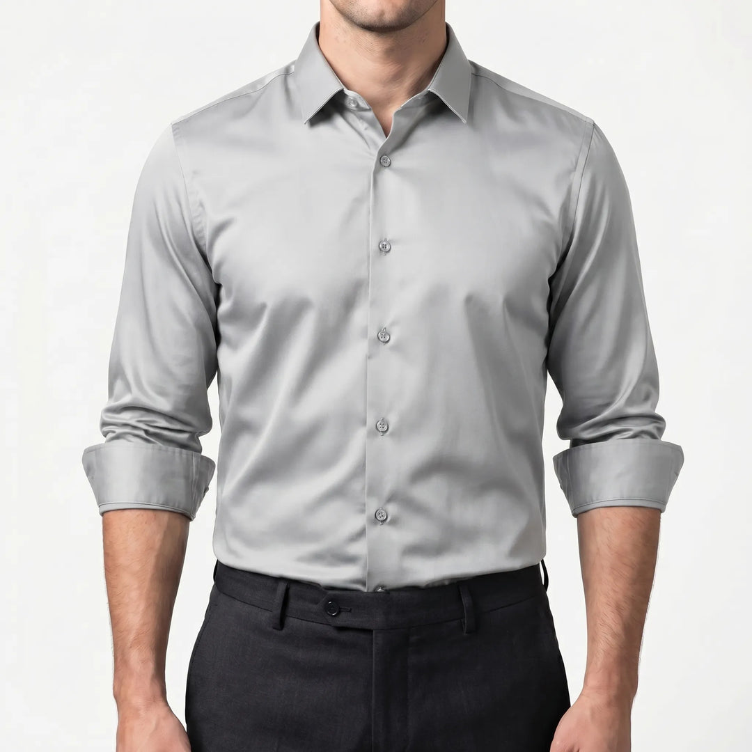 Men's Slim Fit Dress Shirt - Stretch Button Up for Work