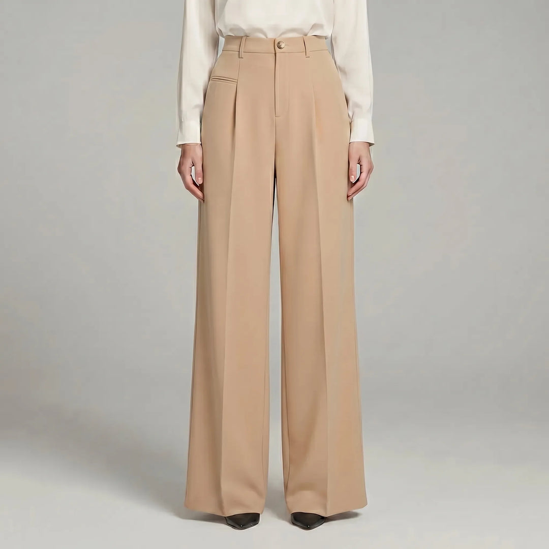 Women's Pleated Palazzo Pants Wide Leg - Casual for Summer