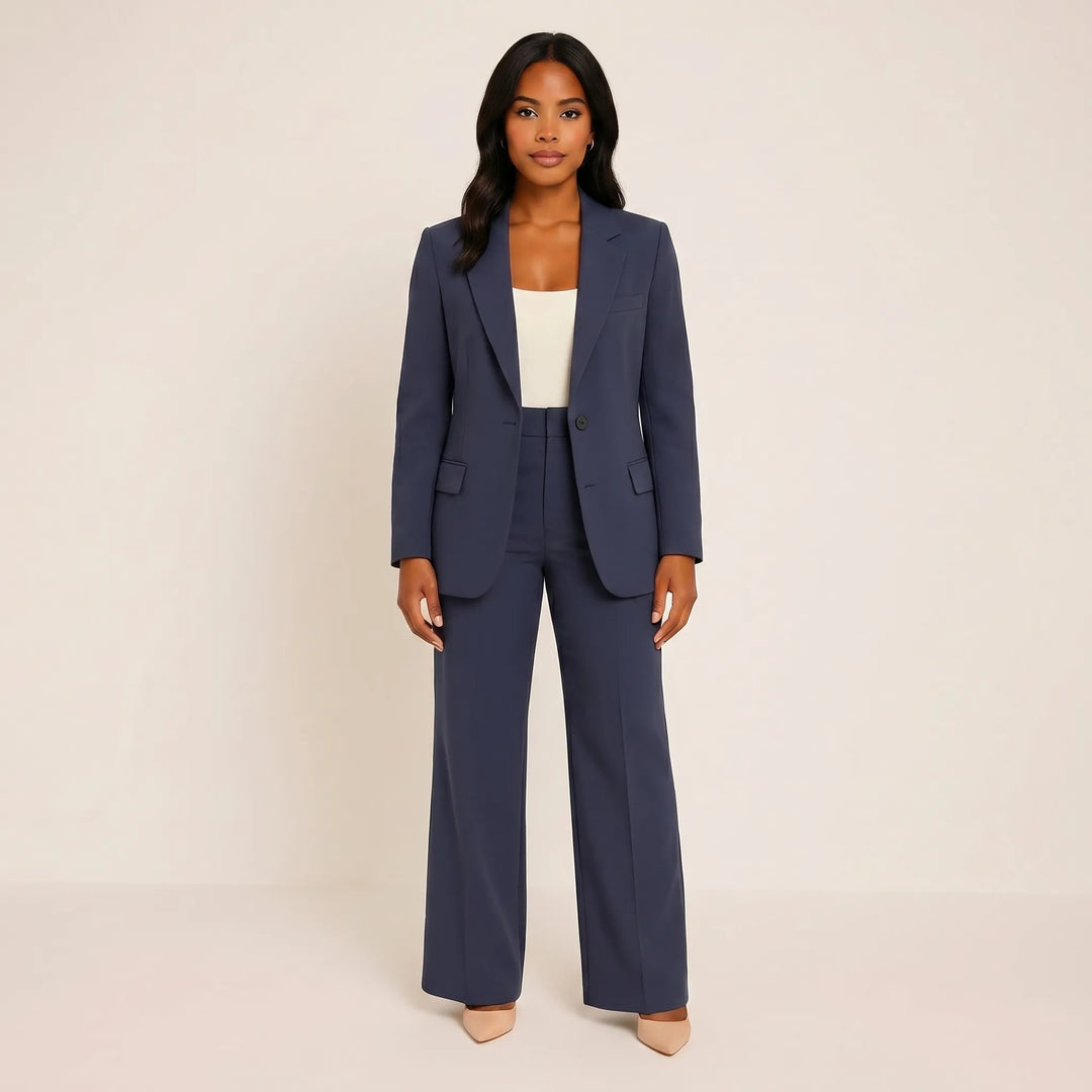 Women's 2 Piece Suit Set - Blazer and Flare Pants for Work
