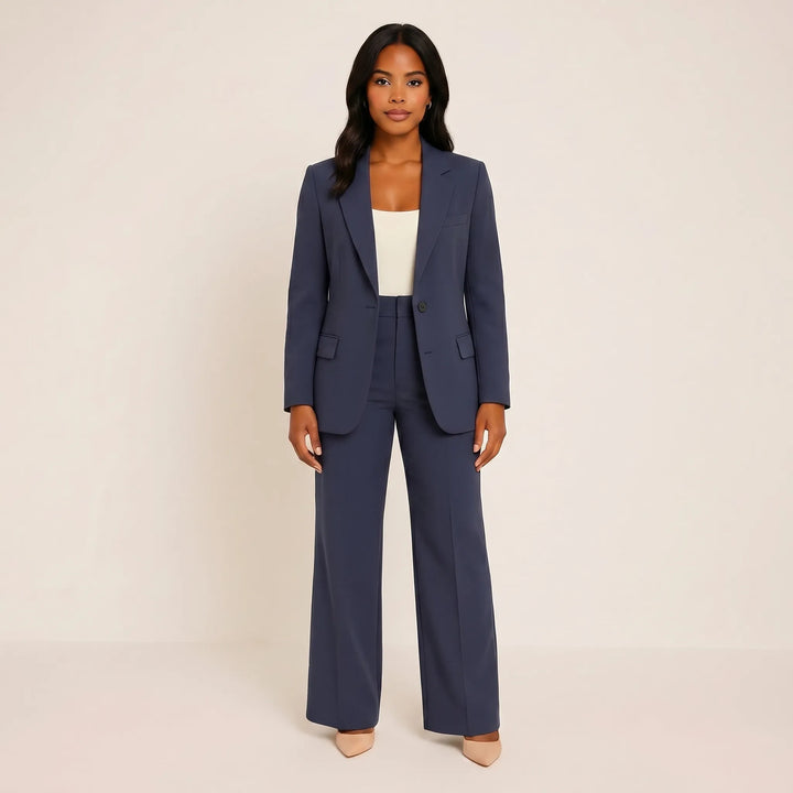 Women's 2 Piece Suit Set - Blazer and Flare Pants for Work