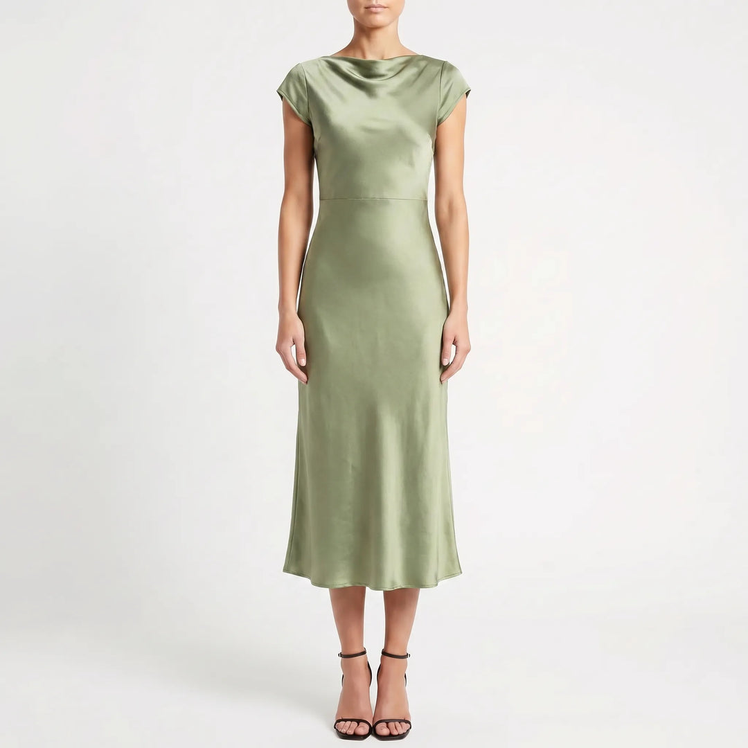 Women's Elegant Slip Midi Dress - Summer Cocktail Party