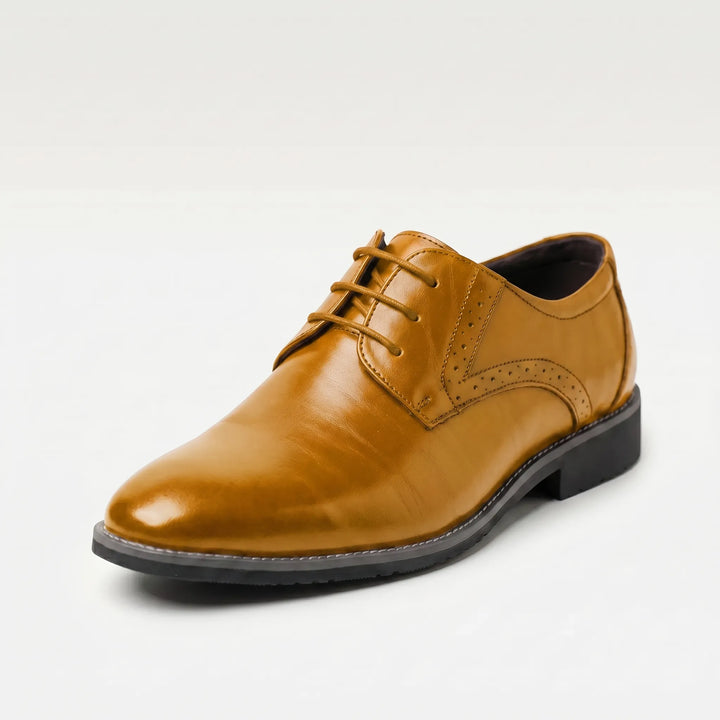 Men's Oxford Lace Up Shoes - Pointed Toe with Brogue for Work