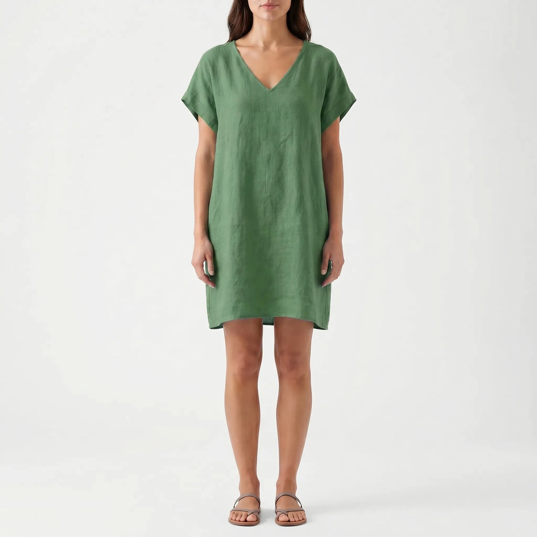 Women's Summer Wrap Midi Dress - Elegant V Neck Sundress