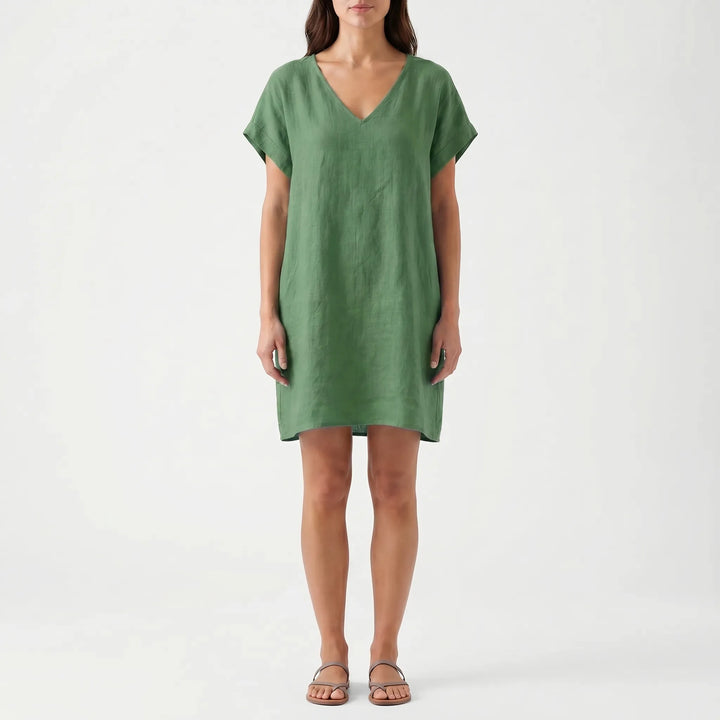 Women's Summer Wrap Midi Dress - Elegant V Neck Sundress