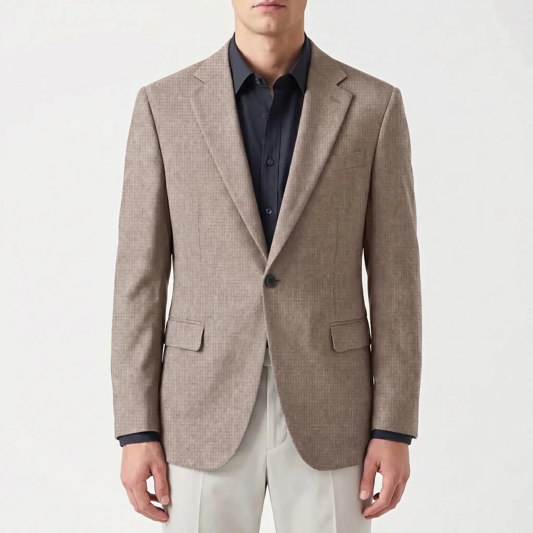 Men's Textured Blazer - Slim Fit with Single Button