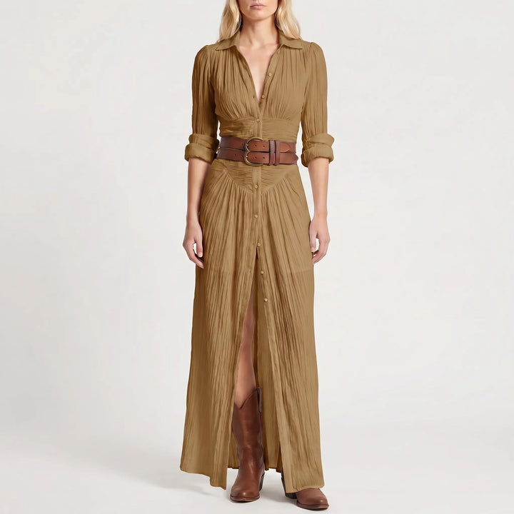 Women's Maxi Shirt Dress - Button Down Boho for Summer