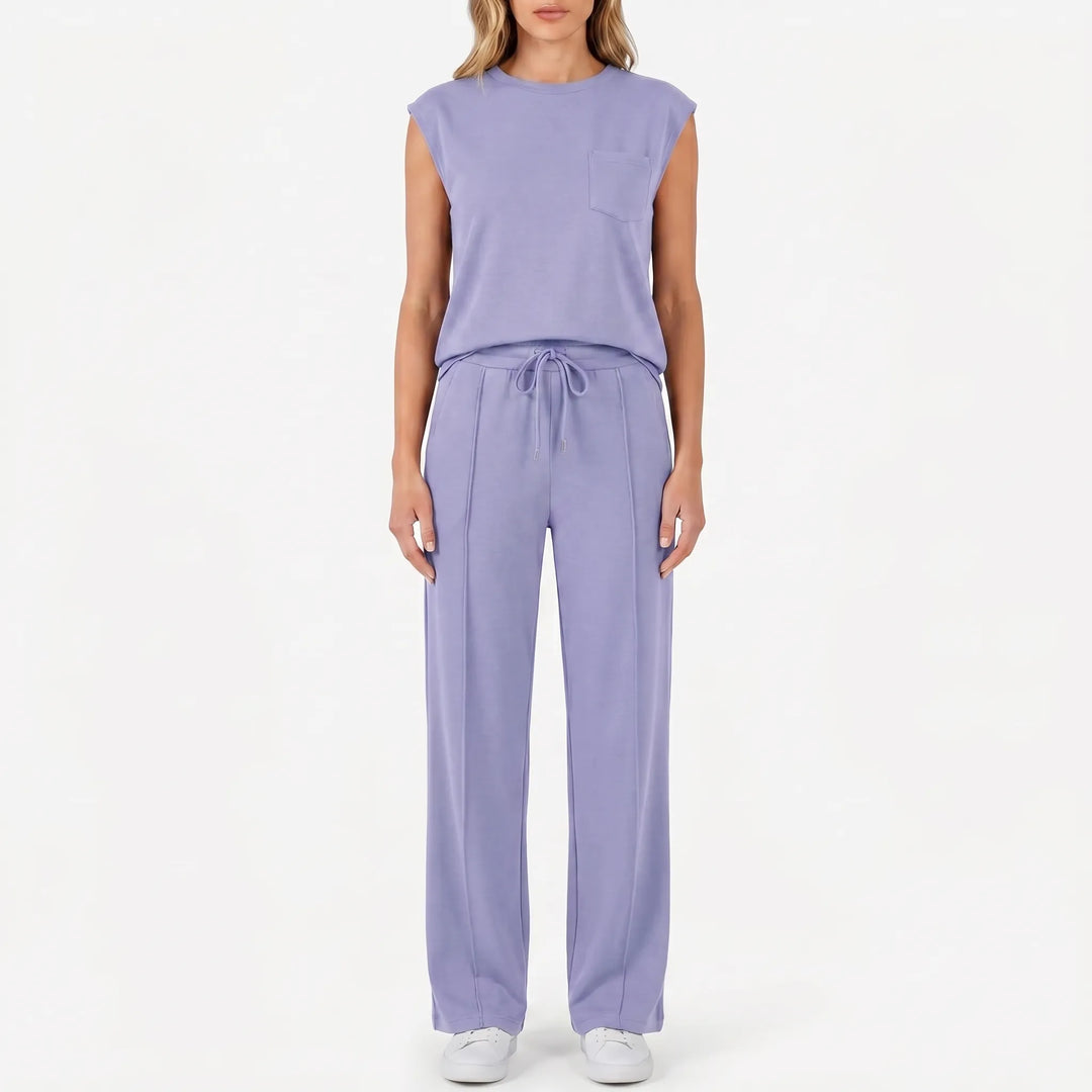 Women's Top and Pants Set - 2 Piece Casual Outfit for Summer