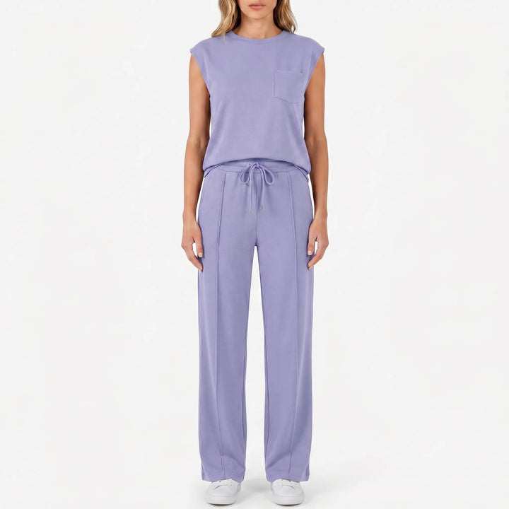 Women's Top and Pants Set - 2 Piece Casual Outfit for Summer