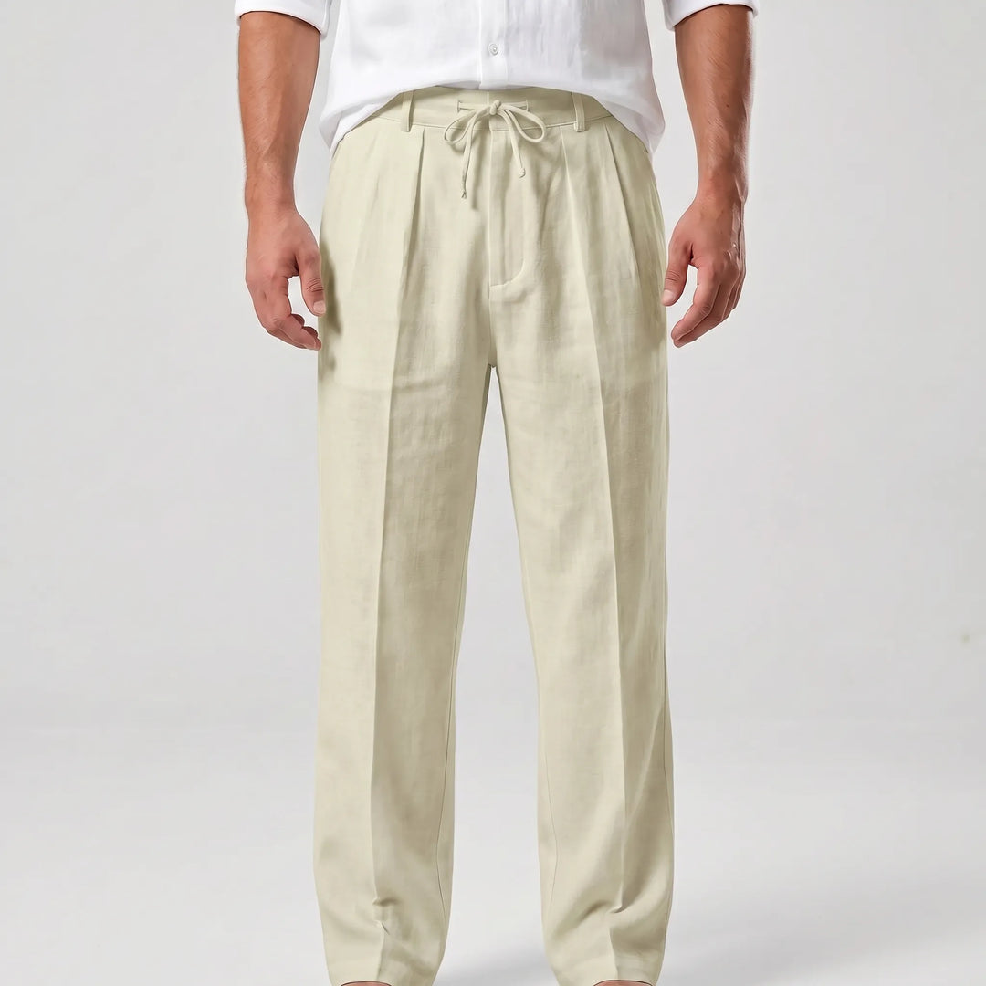 Men's Drawstring Pants - Relaxed Fit with Wide Leg for Summer