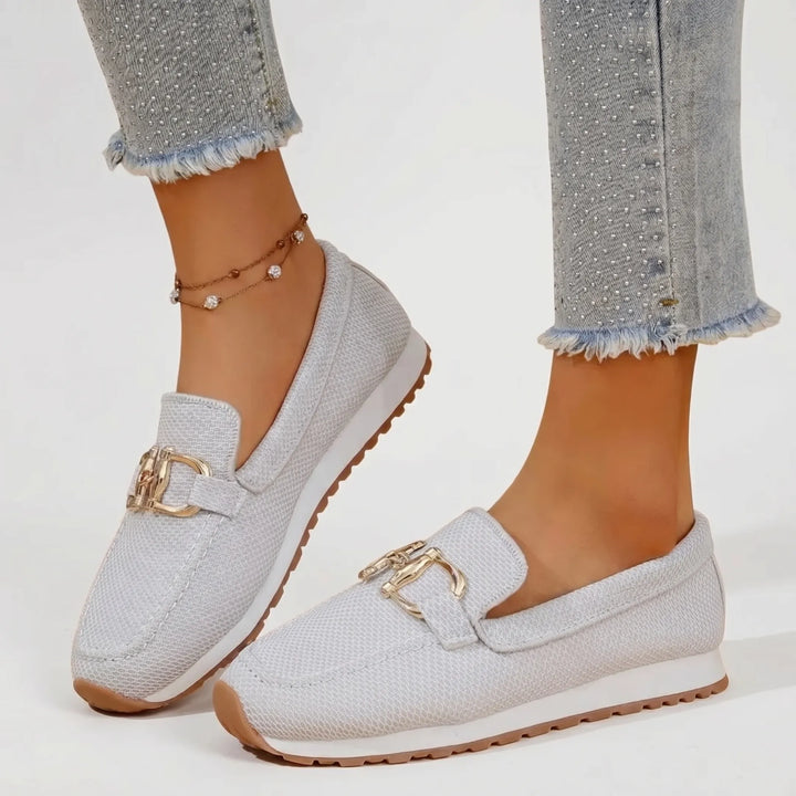 Women's Casual Slip On Loafers - Platform with Chain Detail
