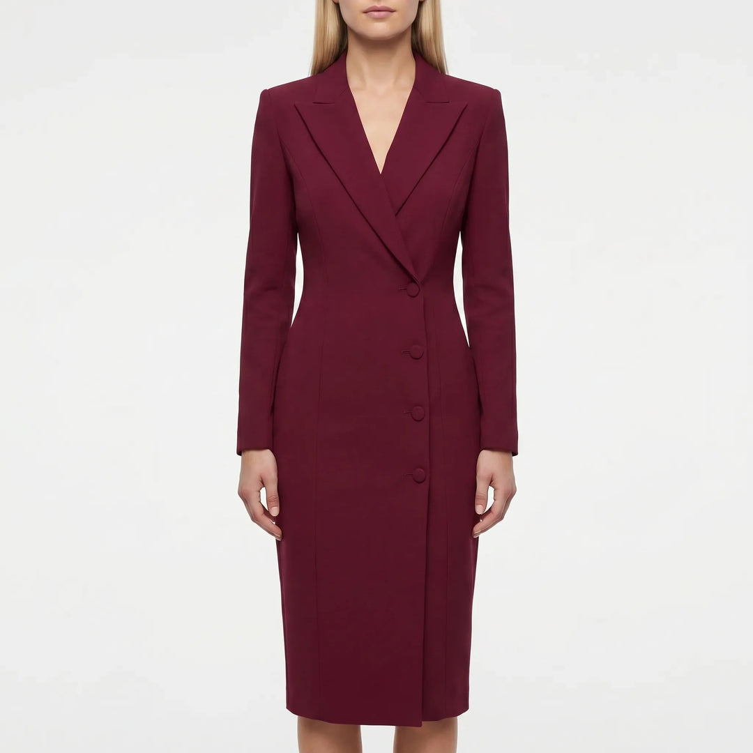 Women's Long Sleeve Blazer Dress - Bodycon Midi for Work